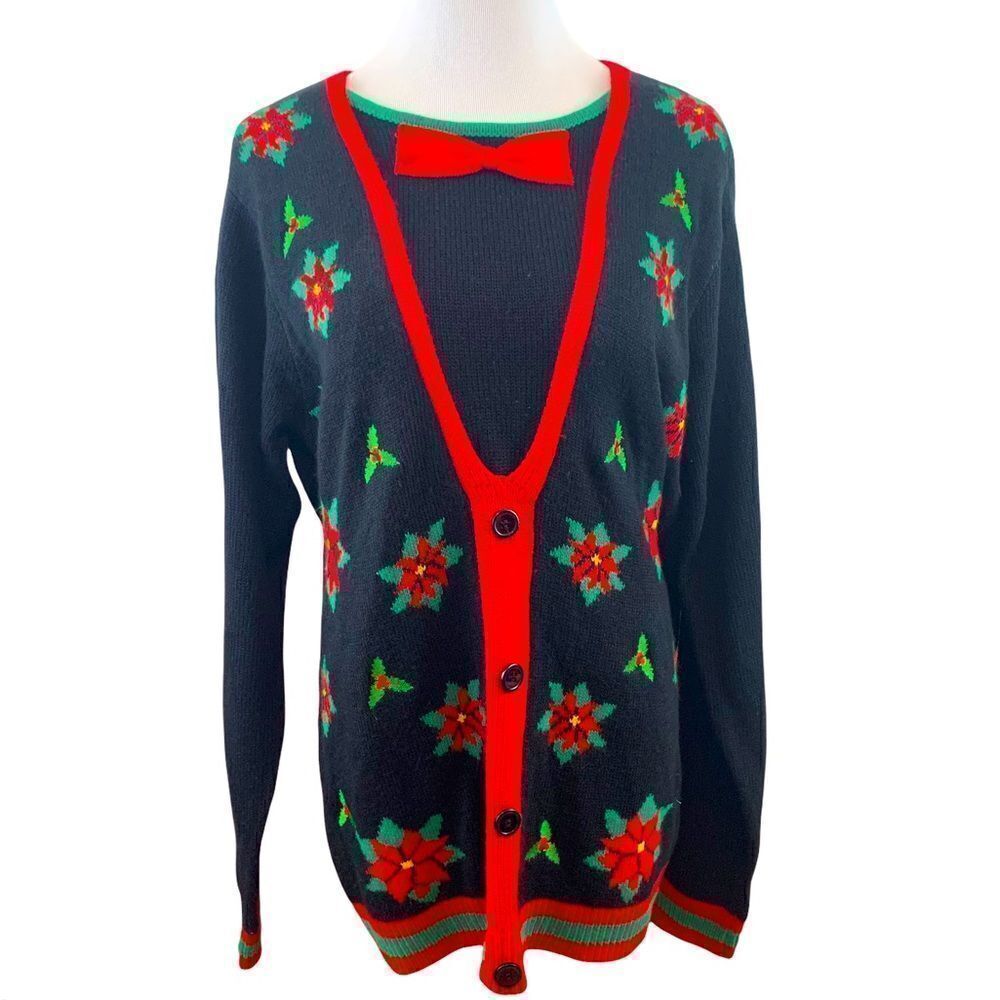 Jolly Sweaters ugly Christmas sweater Poinsettia